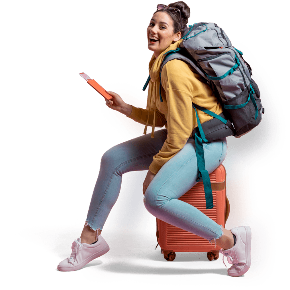 Traveler enjoying a trip